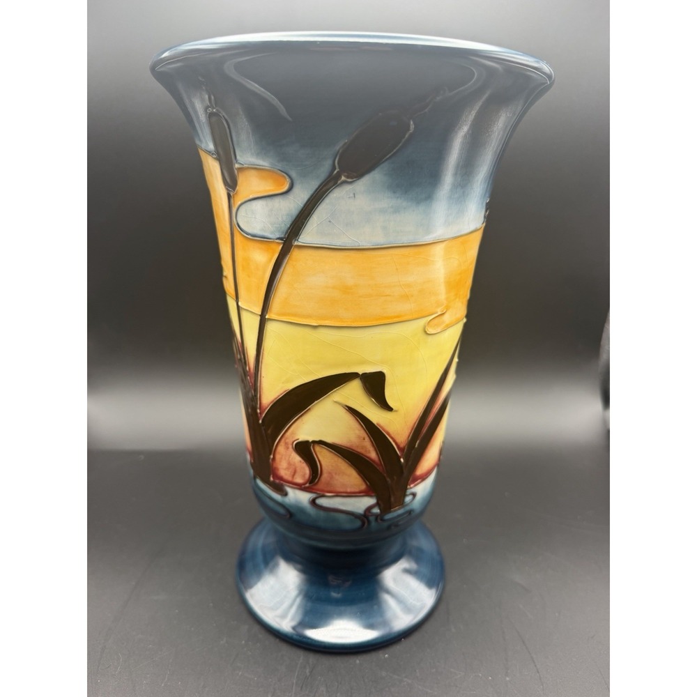 Moorcroft Reeds at Sunset 11" Trumpet Vase Rachel Bishop Made in England